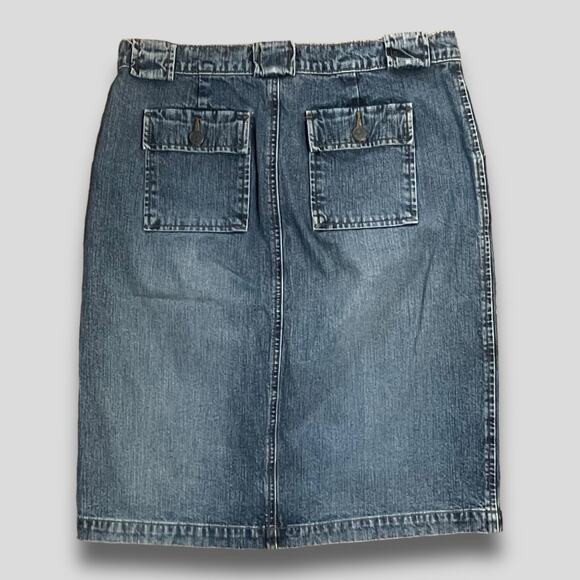 SO GSJC VINTAGE Y2K WESTERN BOHO PENCIL SKIRT BLUE COTTON SMALL 9 - Picture 3 of 8